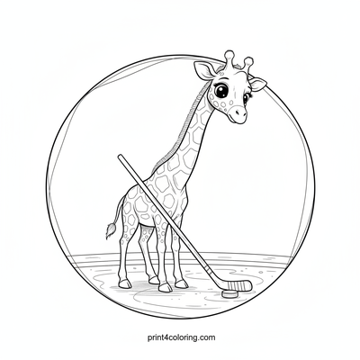 Giraffe's Goofy Game - free printable coloring page