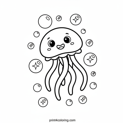 Magical Starlight Jellyfish - free printable coloring page