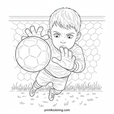 Heroic Goalie's Dynamic Save - free printable coloring page