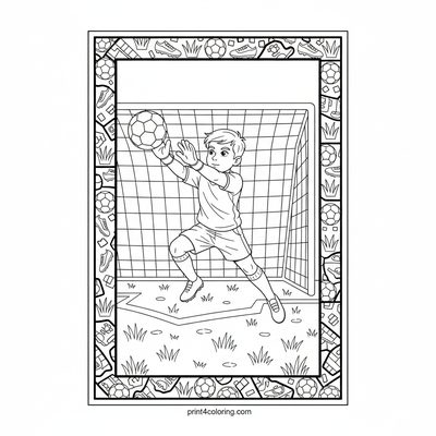 The Epic Goalie Save: A Moment of Glory - free printable coloring page