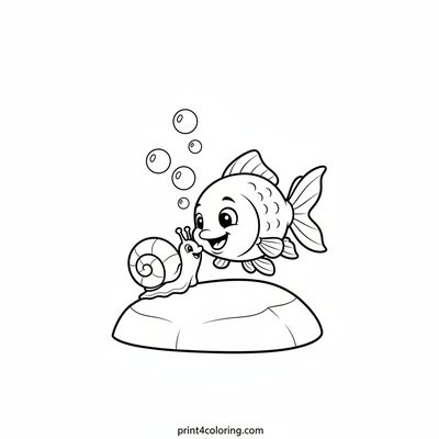 Underwater Buddies: Goldfish and Snail Friends - free printable coloring page