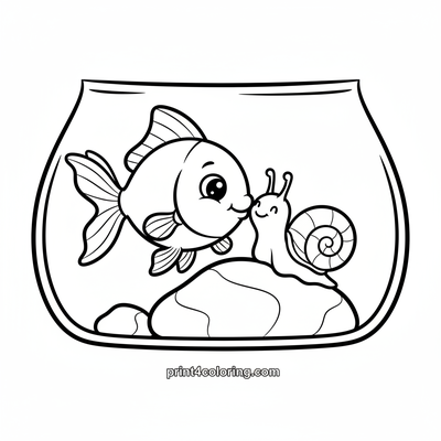 Goldfish & Snail's Gentle Greeting - free printable coloring page