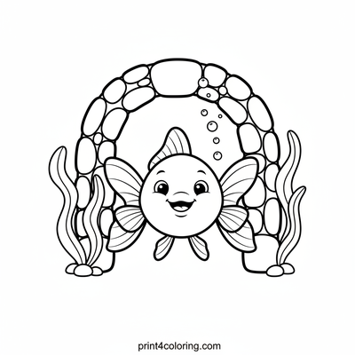 Goldfish's Crystal Castle Adventure - free printable coloring page
