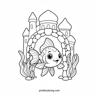 Goldfish's Crystal Castle Adventure - free printable coloring page