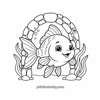 Goldfish's Crystal Castle Adventure - free printable coloring page