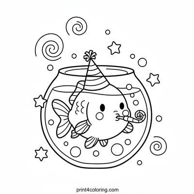 Fin-tastic Goldfish Celebration! - free printable coloring page