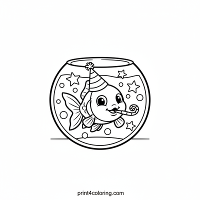 Fin-tastic Goldfish Party! - free printable coloring page