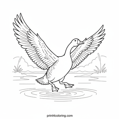 Majestic Goose Takes Flight - free printable coloring page