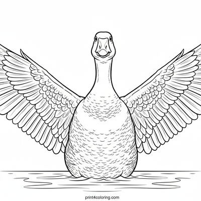 Majestic Goose Liftoff - free printable coloring page