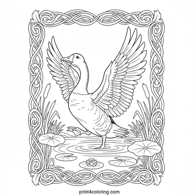 Majestic Goose Ascent - free printable coloring page