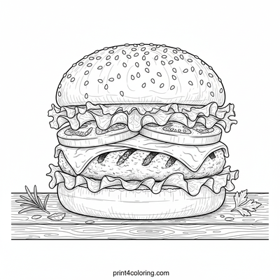 The Perfect Garden Burger Portrait - free printable coloring page