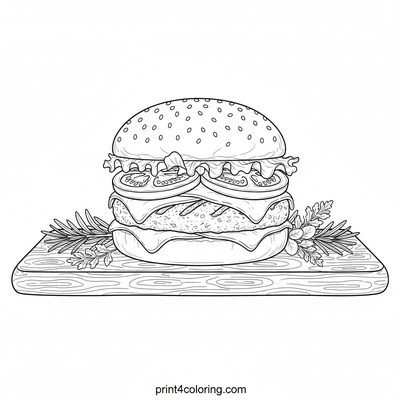 Gourmet Garden Burger Masterpiece - free printable coloring page