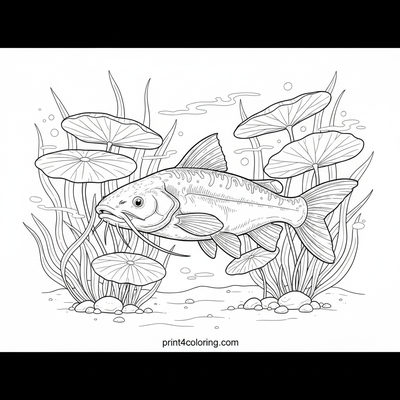 Graceful Catfish's Underwater Garden - free printable coloring page