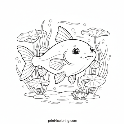 Graceful Catfish Garden Adventure - free printable coloring page