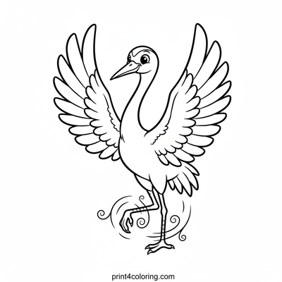 Elegant Crane's Ballet - free printable coloring page