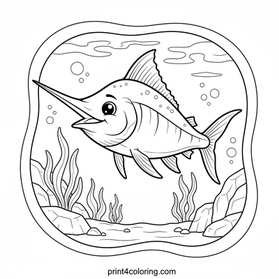 Majestic Marlin's Ocean Glide - free printable coloring page