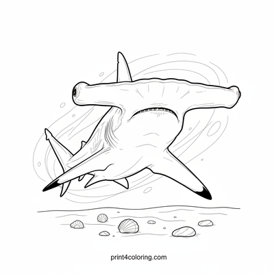 Majestic Hammerhead: Ocean Explorer - free printable coloring page