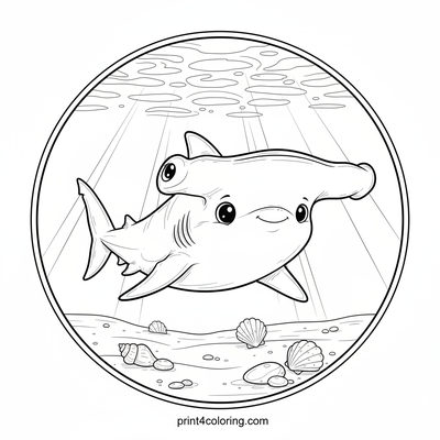 Graceful Hammerhead's Sunny Seascape - free printable coloring page