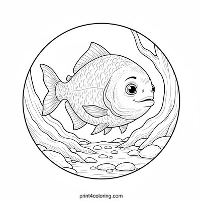 Elegant Piranha's River Ballet - free printable coloring page