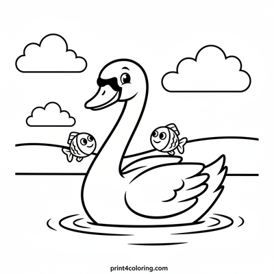 Graceful Swan's Lake Ballet - free printable coloring page