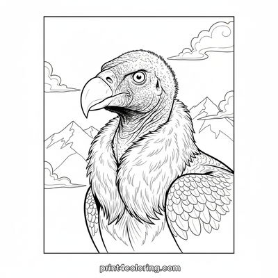 Majestic Andean Condor Soar - free printable coloring page