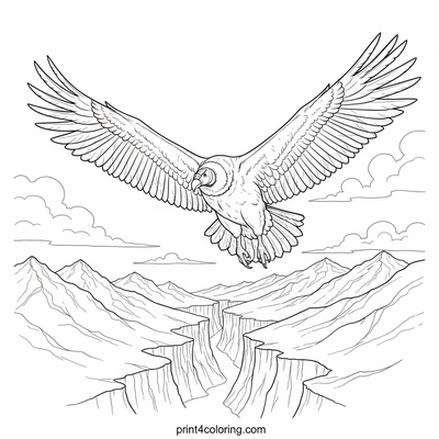 Majestic Condor's Mountain Flight - free printable coloring page