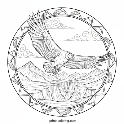 Majestic Grand Condor: Mountain Glider - free printable coloring page