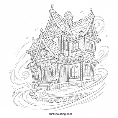 Grand Gingerbread Blueprint Mansion