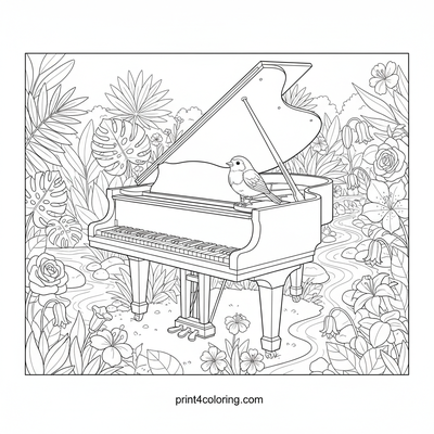 Botanical Harmony: Grand Piano Garden Serenade