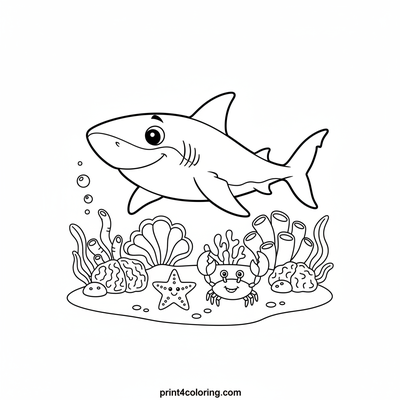 Great White's Reef Wonder - free printable coloring page