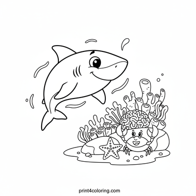 Great White's Reef Wonder - free printable coloring page