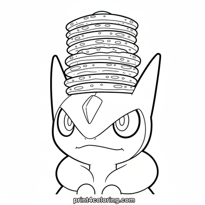 Greninja's Wobbly Pancake Challenge! - free printable coloring page