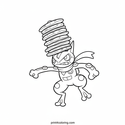Greninja's Wobbly Pancake Tower Challenge! - free printable coloring page