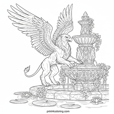 Griffin's Serene Fountain Rest