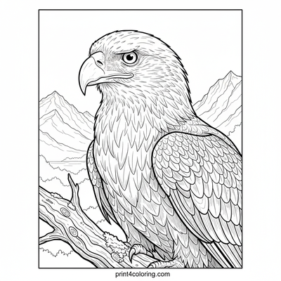 Regal Guardian Eagle of Misty Peaks - free printable coloring page