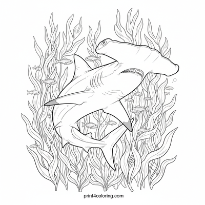 Hammerhead's Kelp Forest Adventure - free printable coloring page