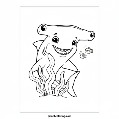 Playful Hammerhead's Peekaboo - free printable coloring page