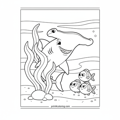 Playful Hammerhead's Peek-a-Boo Adventure - free printable coloring page