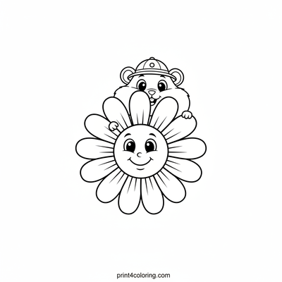 Hamster's Daisy Discovery Adventure - free printable coloring page