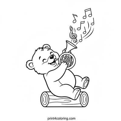 Happy Bear Cub's French Horn Serenade