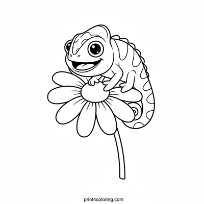 Charming Chameleon on a Daisy