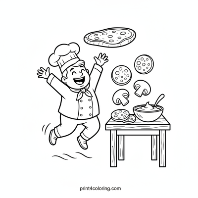 The Happy Pizza Chef's Big Toss!