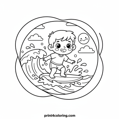 Splashy Surf Adventure - free printable coloring page