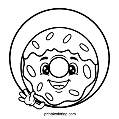 My Sweet Donut Friend - free printable coloring page