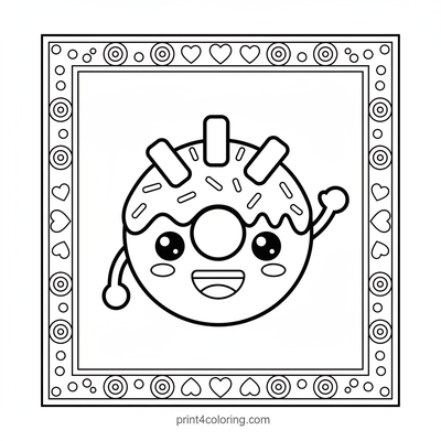 Sweet Sprinkles Donut Pal - free printable coloring page