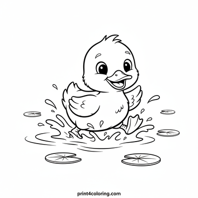Little Duckling's Big Splash - free printable coloring page