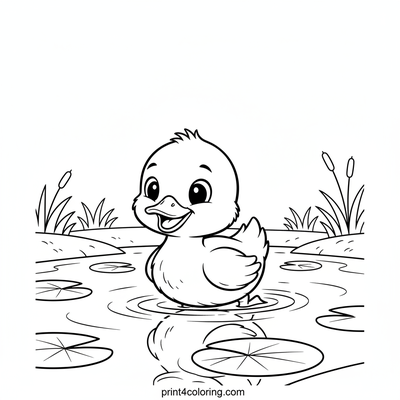 Little Duckling's Big Splash - free printable coloring page