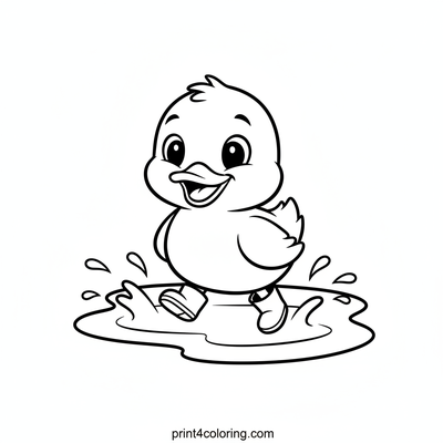 Happy Puddle-Splashing Duckling