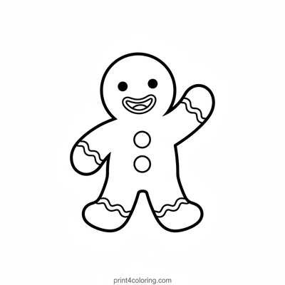 Hello, Happy Gingerbread Friend! - free printable coloring page