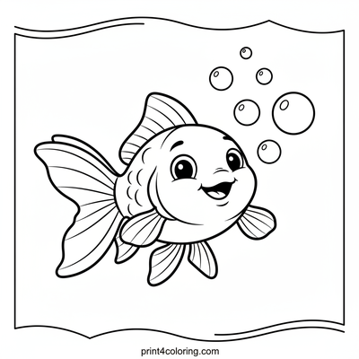 Giggles the Goldfish's Bubbly Day - free printable coloring page